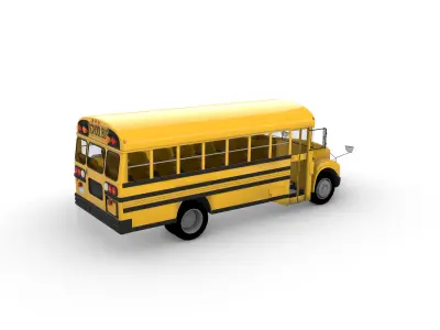 Yellow School Bus 3D model
