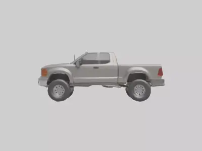 Heavy Duty Pickup Truck model Low-poly 3D model