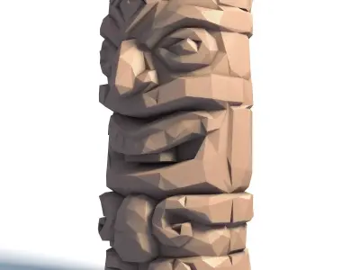 Tiki Totem Stylized Tribal Sculpture for 3D Printing 2 3D print model
