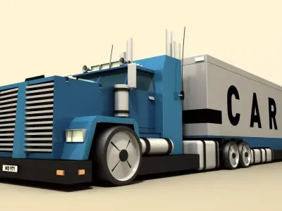 TRUCK cargo Low-poly 3D model