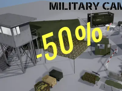 small military camp pack only unreal engine files 3D model
