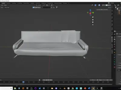 Animated luxury couch pow poly game ready Low-poly 3D model