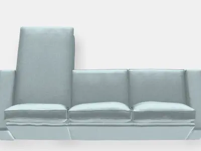 KIVIK 3-seat sofa with chaise longue Low-poly 3D model