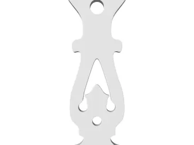 Baluster ornately carved metal bracket 3D model