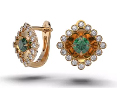 Diamond jewelry earring Coloured Classic E40 3D print model