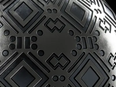 Metal Materials 26- Ornament Metal panels Pbr 4k Seamless Low-poly 3D model