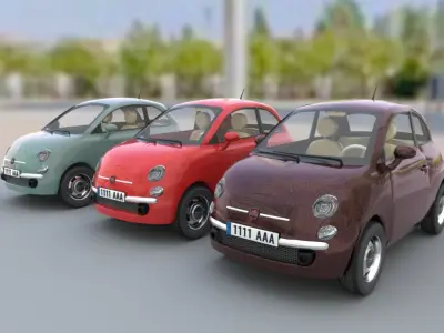 Fiat 500 pack 3D model