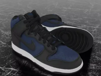 FRAGMENT X NIKE AIR DUNK HIGH TOKYO 3D SHOES Low-poly 3D model