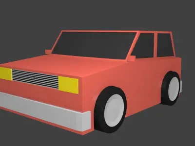 Poly Red Car Free 3D model