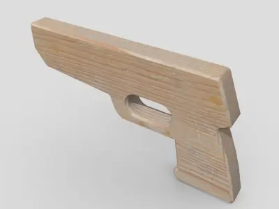 Wooden Toy Gun Free low-poly 3D model