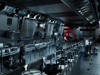 24 Sci-Fi 3D models - Interior Asset Pack 3D model