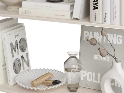 Decorative Set in Beige colors for Shelves 3D model