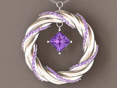 Twist diamond pendant 3D print model