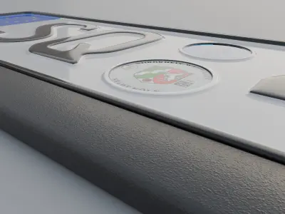 Customizable German License Plate v3 3D model