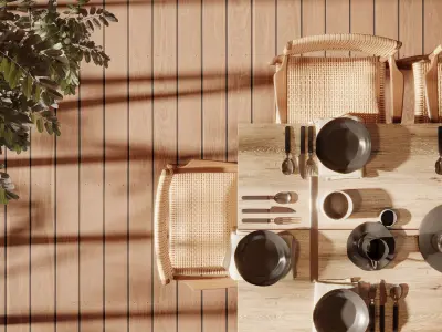 Japandi Dining Room 3D model