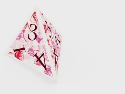 Rose pattern dice set Low-poly 3D model