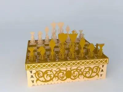 Chess Set Free 3D model