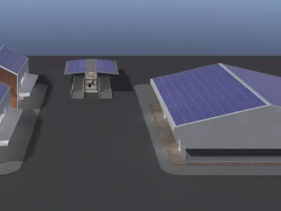 Solar industrial building 25-46 3D model