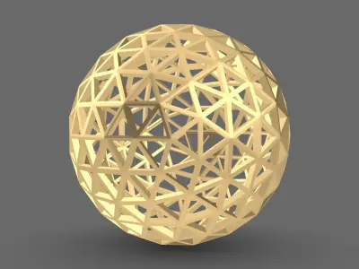 Geodesic Sphere Frame frequency 4 3D model