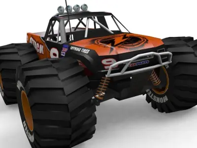 Game Ready RC Monster Truck Low-poly 3D model