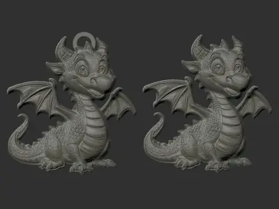 cute dinoser keychain 3D print model