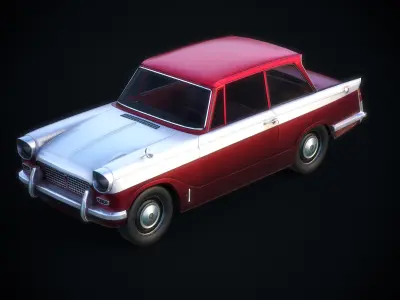 Triumph Herald Saloon Authentic Car Game Ready Low-poly 3D model