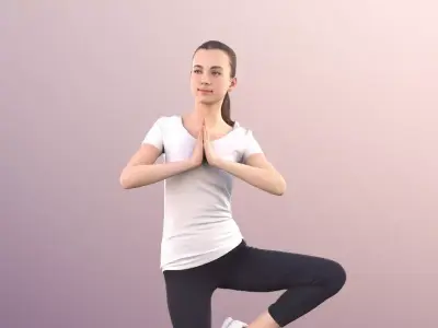 Mady 10119 - Girl In Yoga Pose Low-poly 3D model