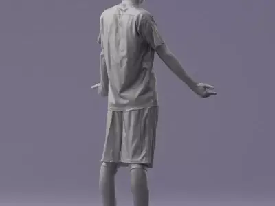 000308 Soccer Player in Blue and White Uniform 1114 3dp 3D print model