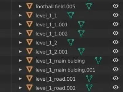Stadium low poly upgradable modular kit Low-poly 3D model
