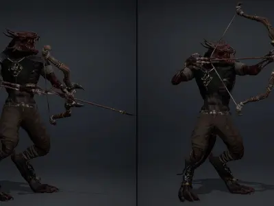 Mist Archer Damaged Low-poly 3D model