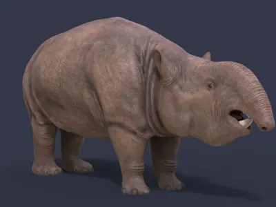 Pyrotherium romeroi Low-poly 3D model