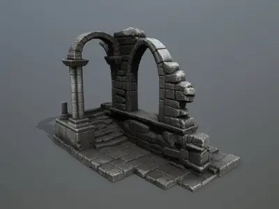 Ruin Gate Low-poly 3D model