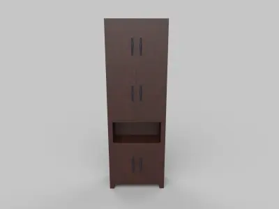 Bookcase Unit Low-poly 3D model