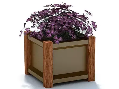 Purple Pot Plant 3D model