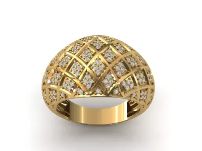STL 3DM Print Ready Women Diamond Ring Lightweight Printable  3D print model 35