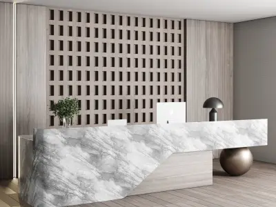 Reception Desk Office Furniture 03 Low-poly 3D model