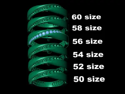 Women Wedding Engagement Ring 55 3D print model