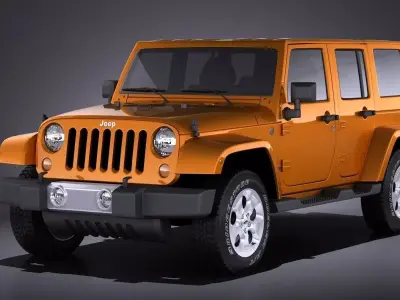 Jeep Wrangler Unlimited Sahara 2015 VRAY 3D model