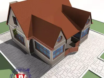 House with roof Free 3D model