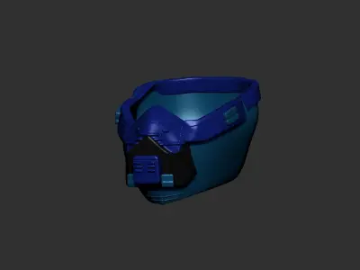 helmet high poly sculpt 3d printable  3D model 12
