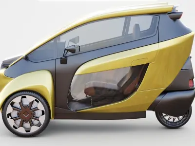 Concept 3 wheel electric vehicle 3D model
