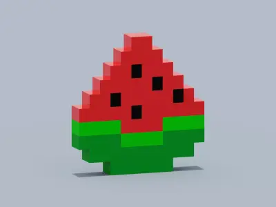Voxel Watermelon Low-poly 3D model