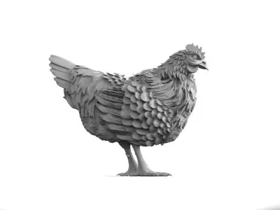 hen sculpture 3D print model