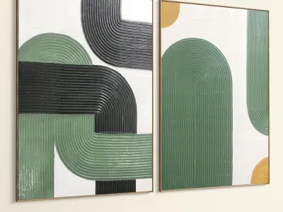 Plaster Two Photo Frame 471 Low-poly 3D model