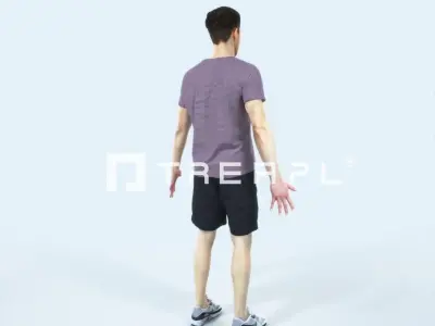 Virtue I Animated Rigged Sports Man Low-poly 3D model