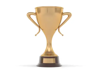 Gold Trophy Cups 3D model 10