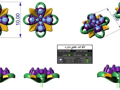 Pendant Earrings combo - 313 3D print model