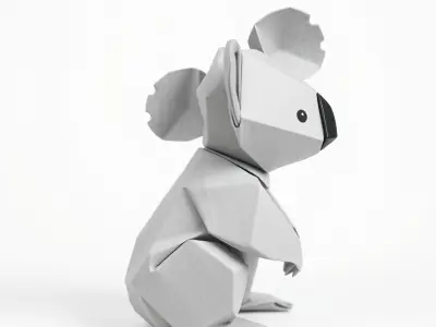 Origami Koala Model Pack for D Environments Low-poly 3D model