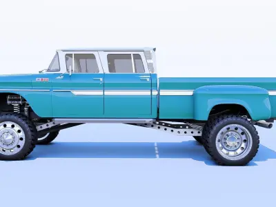 Pickup 1963 C30 4 Door Dually 3D model