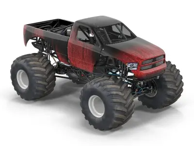 Monster Truck Generic 2 Rigged 3D model